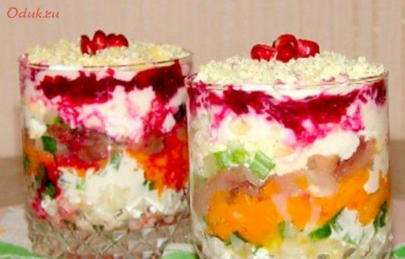 слоеный, салат слоеный, салат