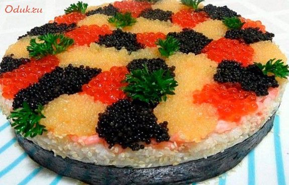 суши-торт, икринки