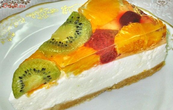 уникальный, торт-желе, фруктами, киви уникальный, торт-желе, фруктами, киви