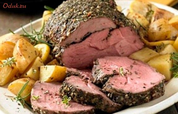 говяжья, вырезка, запеченная