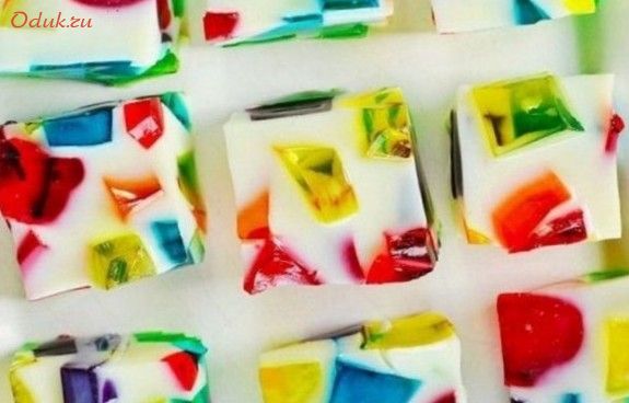 разноцветный, десерт-желе разноцветный, десерт-желе