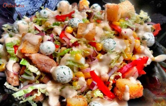 салат, ревнивец, курицей, капуста
