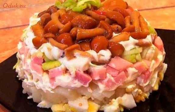 уникальный, салат, опятами, пищевой