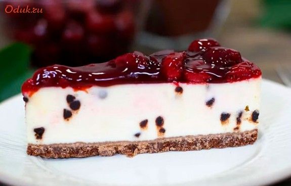 чизкейк, шоколадом, вишня