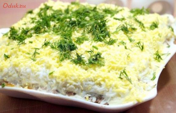 несложный, слоеный, салат несложный, слоеный, салат