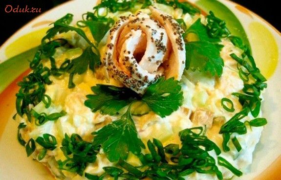 салат, чебурашка, курицей салат, чебурашка, курицей