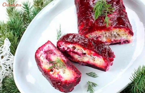 салат-рулет, сельдь, шубой, пищевой салат-рулет, сельдь, шубой, пищевой