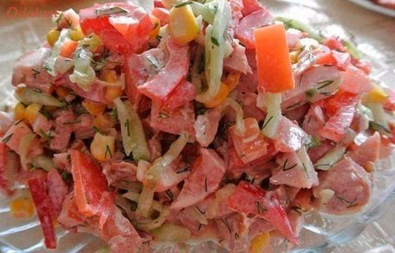 салат, копченым, окороком