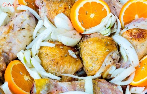 ароматная, курица, запеченная