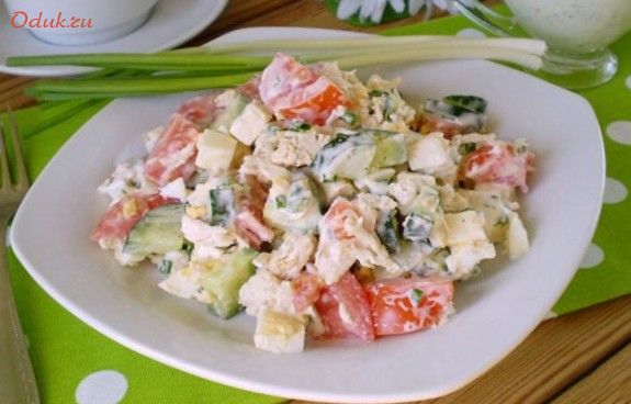 салат, курицей, свежесть