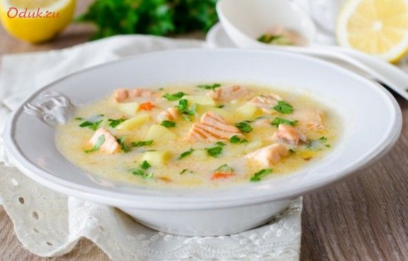 сливочный, лососем