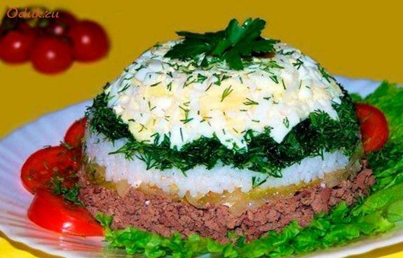 слоеный, салат слоеный, салат