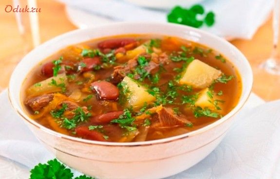 свинины, фасолью, свинина