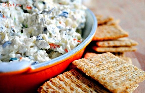 сырный, салат, крекером