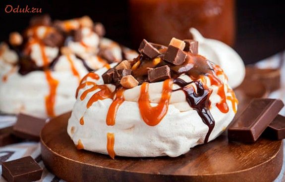 торт-безе, карамелью, жир, кофе