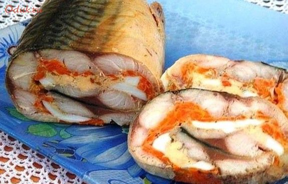 закусочный, рулет, скумбрии