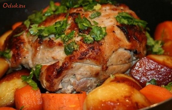 запеченная, свинина, жир, маринад