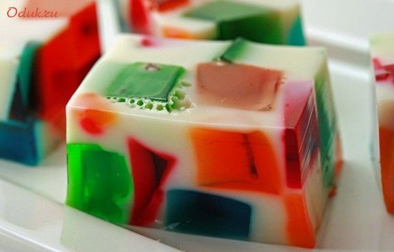 желе-десерт, разбитое