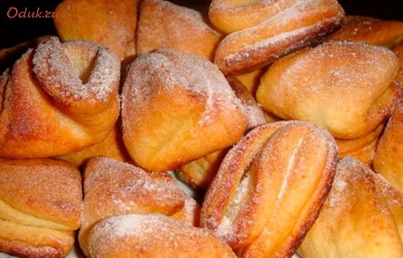 печенье, уголки, творог, кофе