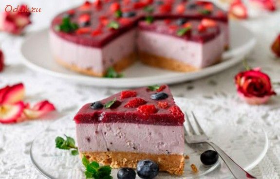 ягодный, чизкейк, духовке, творог ягодный, чизкейк, духовке, творог