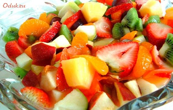 легкий, салат, фруктов, киви