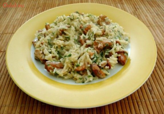 ризотто, лисичками