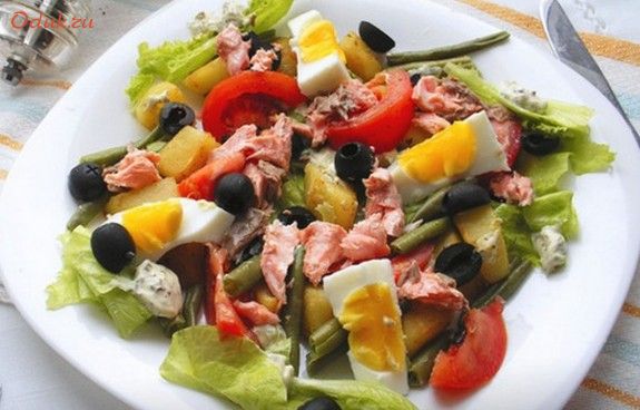 салат, нисуаз, лососем, кофе салат, нисуаз, лососем, кофе