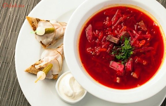 украинский, борщ, говядиной, капуста