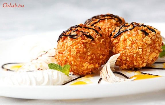 жареное, мороженое, хрустящей, жир