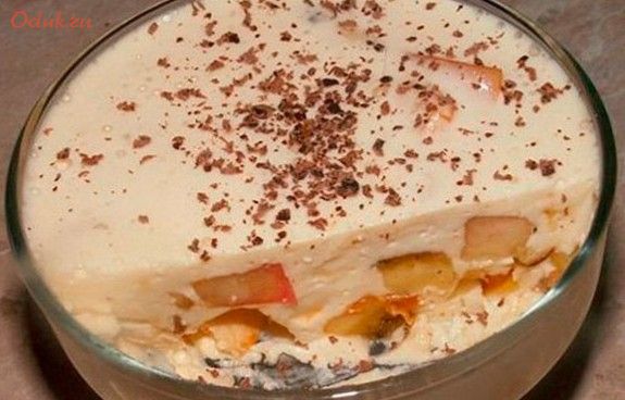 желе, сметане, бананом