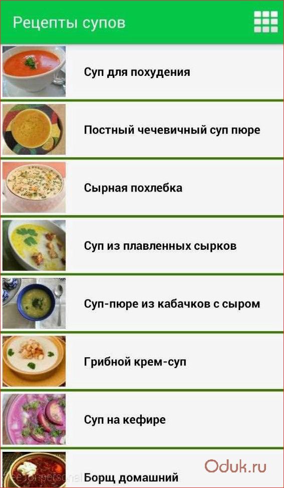 Список супов