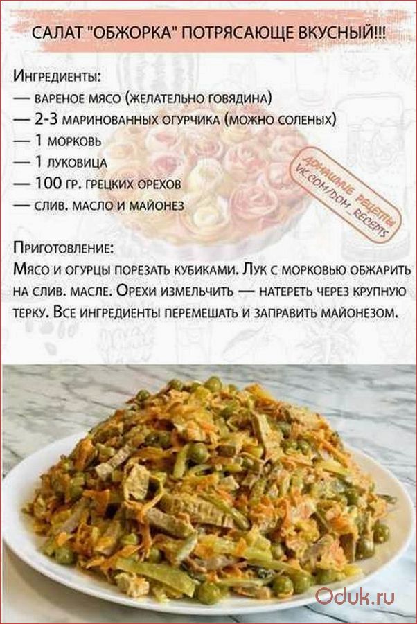 Рецепт обжорки с курицей. Салат Обжорка. Салат Обжорка Ингредиенты. Рецепты салатов в картинках с описанием. Салат Обжорка с курицей рецепт.