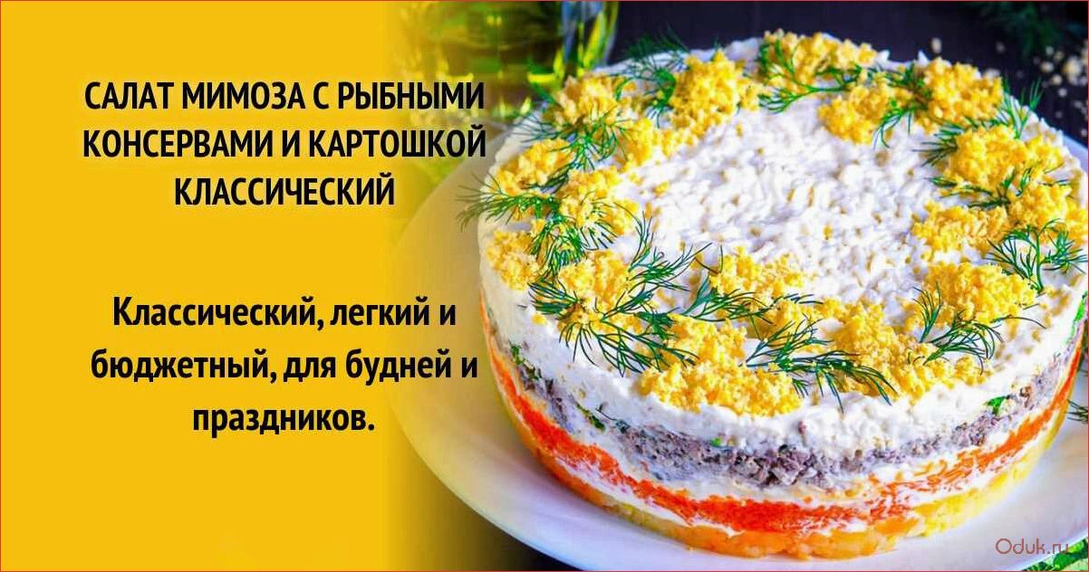 Салат Мимоза с консервами и сыром — вкусный и сытный рецепт для любителей сочного и аппетитного обеда