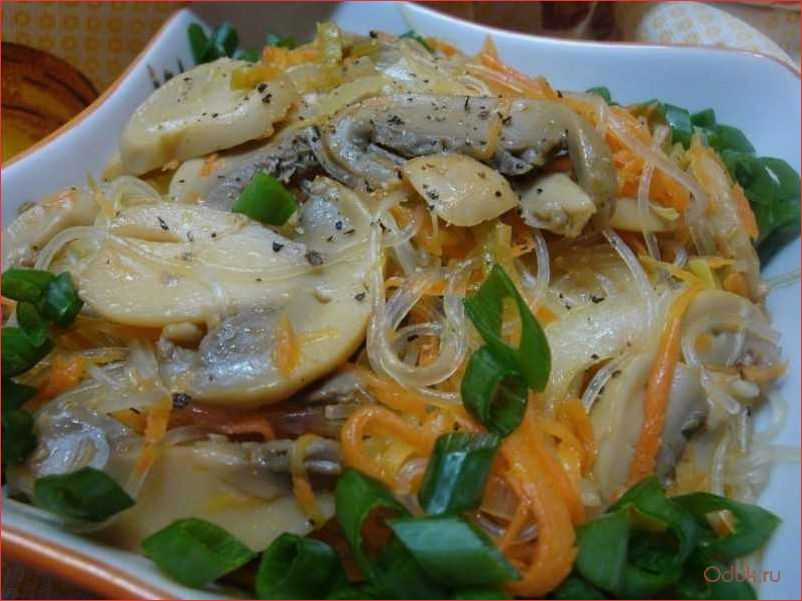 (приготовьте, вкуснейшую, фунчозу, грибами, овощами) Приготовьте вкуснейшую Фунчозу с грибами и овощами по-корейски и порадуйте себя и своих близких