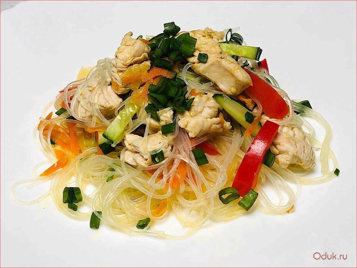 Рецепт приготовления ароматного блюда — вкусная фунчоза с сочной индейкой и свежими овощами  