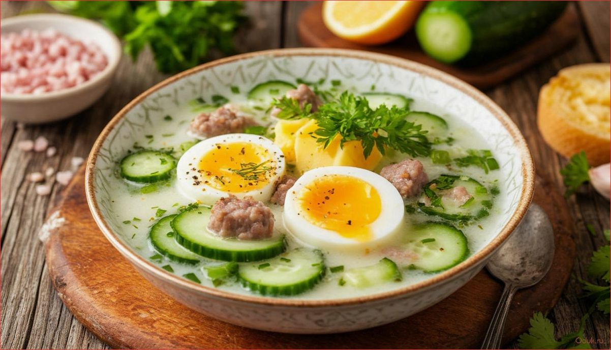 (рецепт, классической, окрошки, минералке, пошаговыми) Рецепт классической окрошки на минералке с пошаговыми инструкциями и советами