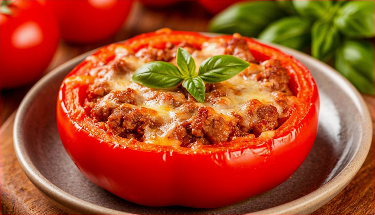 Нежные помидоры с фаршем и сыром запеченные в духовке для вкусного ужина