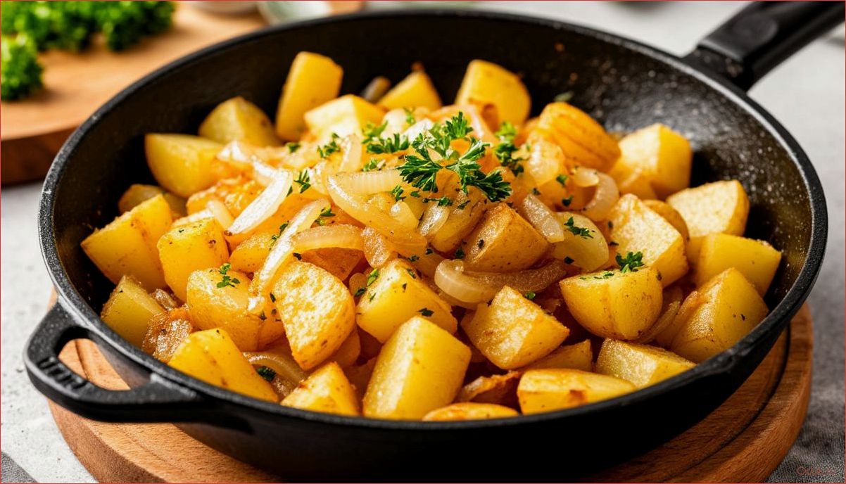 (приготовить, жареную, картошку, луком, сковороде) Как приготовить жареную картошку с луком на сковороде просто и вкусно