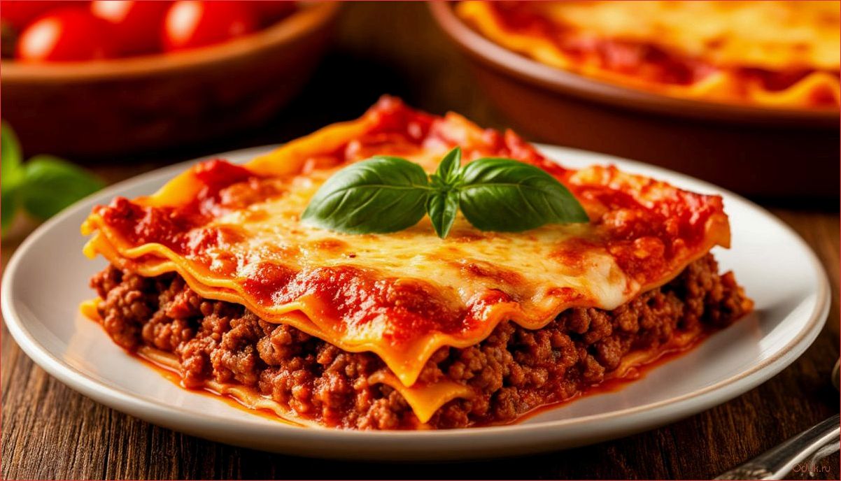 (традиционная, лазанья, мясным, фаршем, духовке) Традиционная лазанья с мясным фаршем в духовке по классическому рецепту
