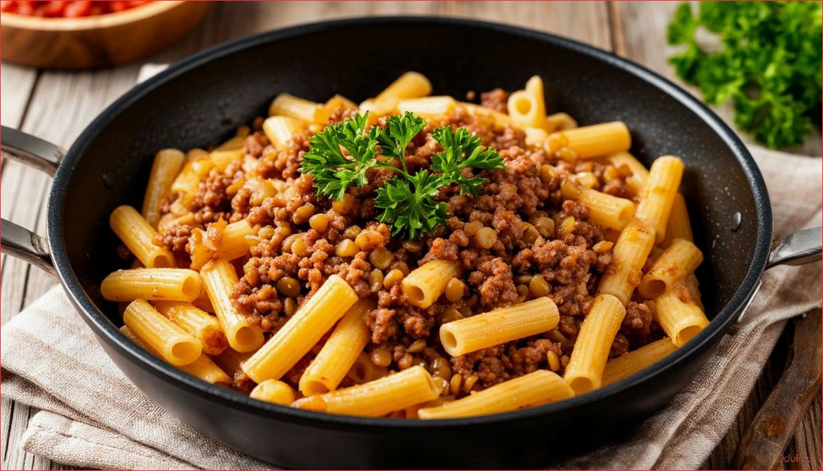 (классические, макароны, флотски, фаршем, сковороде) Классические макароны по флотски с фаршем на сковороде для всей семьи