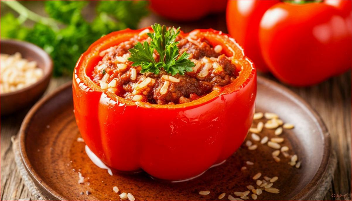 (классический, рецепт, фаршированного, перца, мясом) Классический рецепт фаршированного перца мясом и рисом для домашнего ужина